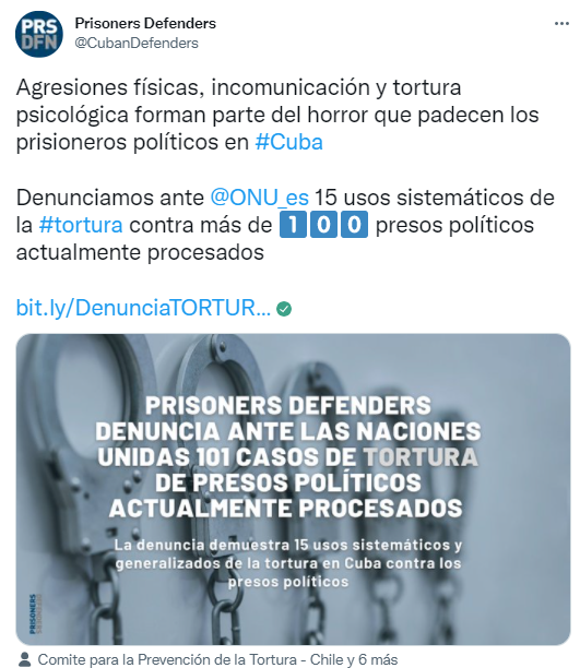 Denuncia de Prisoners Defenders.